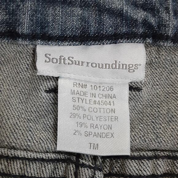 Soft Surroundings Mid Rise Wide Leg Jeans Front Pleated Y2K 70s Denim Sz Tall M - Picture 6 of 12